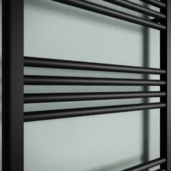 Toasty Glow Matt Black 22mm Heated Ladder Towel Rail