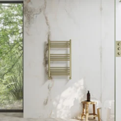 Toasty Glow Premium Brushed Brass 25mm Heated Towel Rail