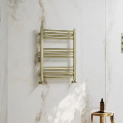 Toasty Glow Premium Brushed Brass 25mm Heated Towel Rail
