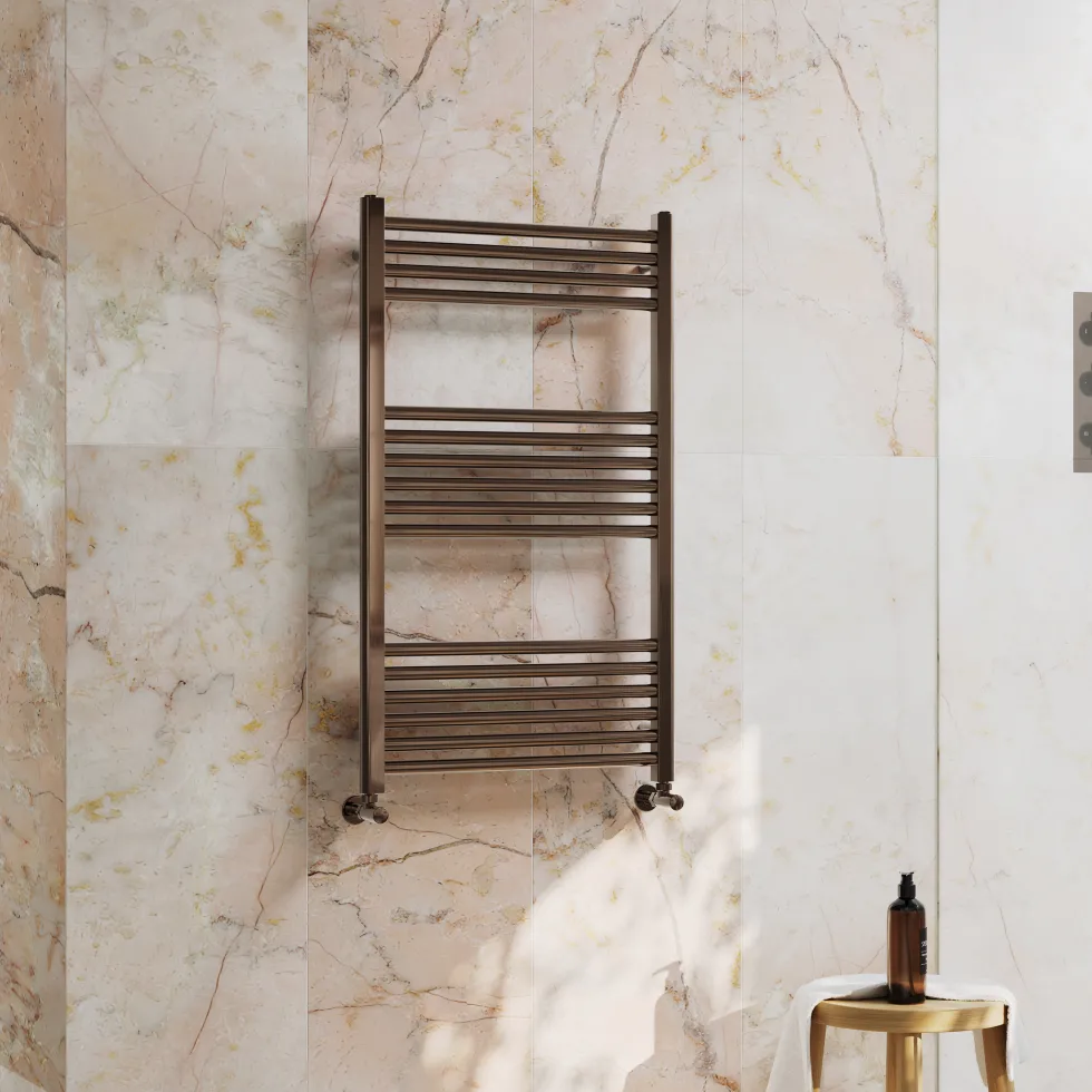 Toasty Glow Premium Brushed Bronze 25mm Heated Towel Rail