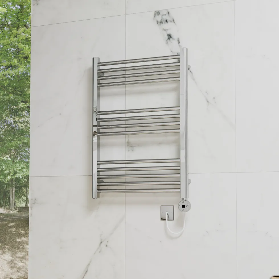Toasty Glow Premium Chrome 25mm Electric Heated Towel Rail with Heating Element