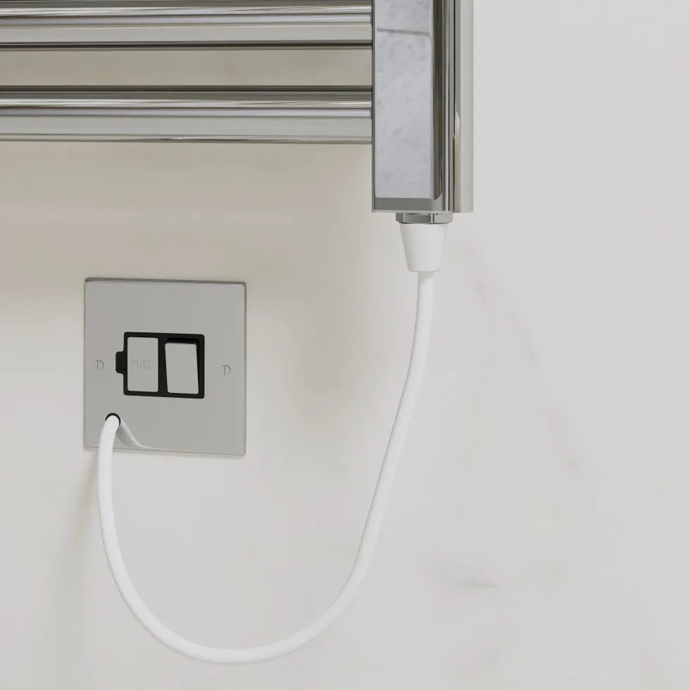 Toasty Glow Premium Chrome 25mm Electric Heated Towel Rail with Heating Element