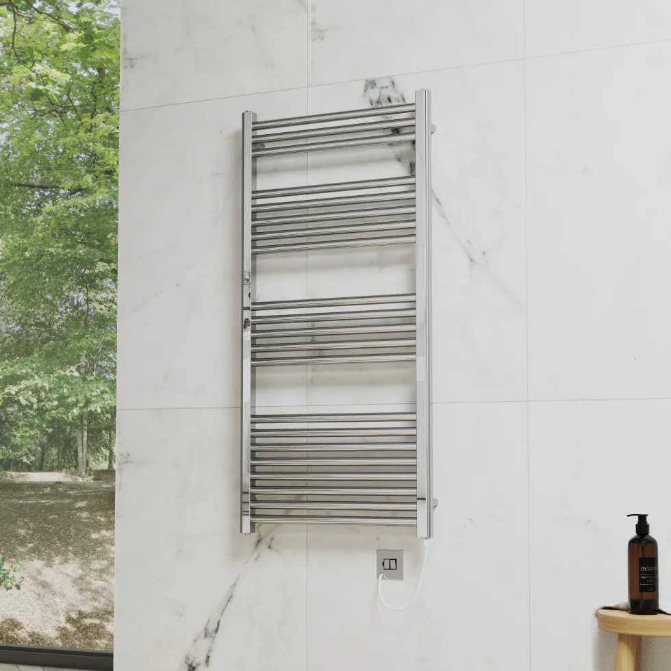 Toasty Glow Premium Chrome 25mm Electric Heated Towel Rail with Heating Element