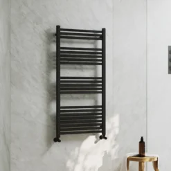 Toasty Glow Premium Matt Black 25mm Heated Towel Rail