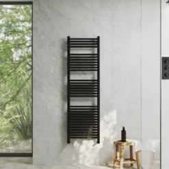 Toasty Glow Premium Matt Black 25mm Heated Towel Rail
