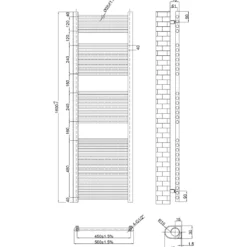 Toasty Glow Premium Matt Black 25mm Heated Towel Rail