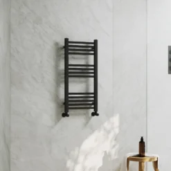 Toasty Glow Premium Matt Black 25mm Heated Towel Rail