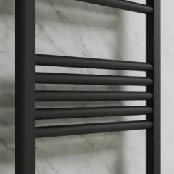 Toasty Glow Premium Matt Black 25mm Heated Towel Rail