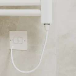 Toasty Glow Premium Matt White 25mm Electric Heated Towel Rail with Heating Element