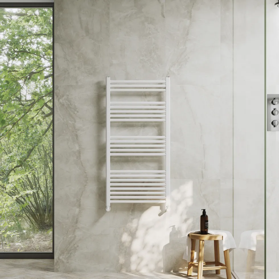 Toasty Glow Premium Matt White 25mm Heated Towel Rail