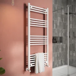 Toasty Glow White 22mm Heated Ladder Towel Rail