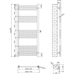 Toasty Glow White 22mm Heated Ladder Towel Rail