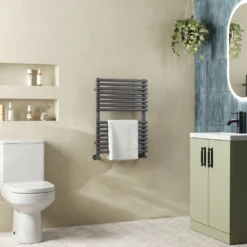 Toasty Halo Anthracite Bar on Bar Heated Towel Rail