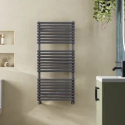 Toasty Halo Anthracite Bar on Bar Heated Towel Rail