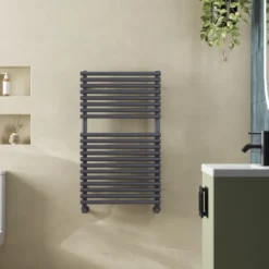 Toasty Halo Anthracite Bar on Bar Heated Towel Rail