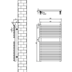 Toasty Halo Anthracite Bar on Bar Heated Towel Rail