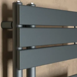 Toasty Haven Anthracite Flat Panel Offset Heated Towel Rail