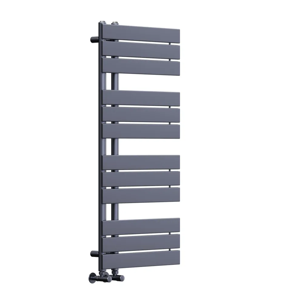 Toasty Haven Anthracite Flat Panel Offset Heated Towel Rail