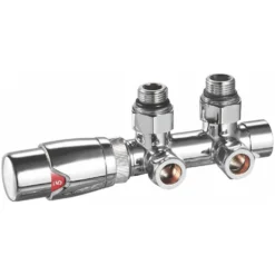 Toasty H-Block Thermostatic Chrome Twin Valve