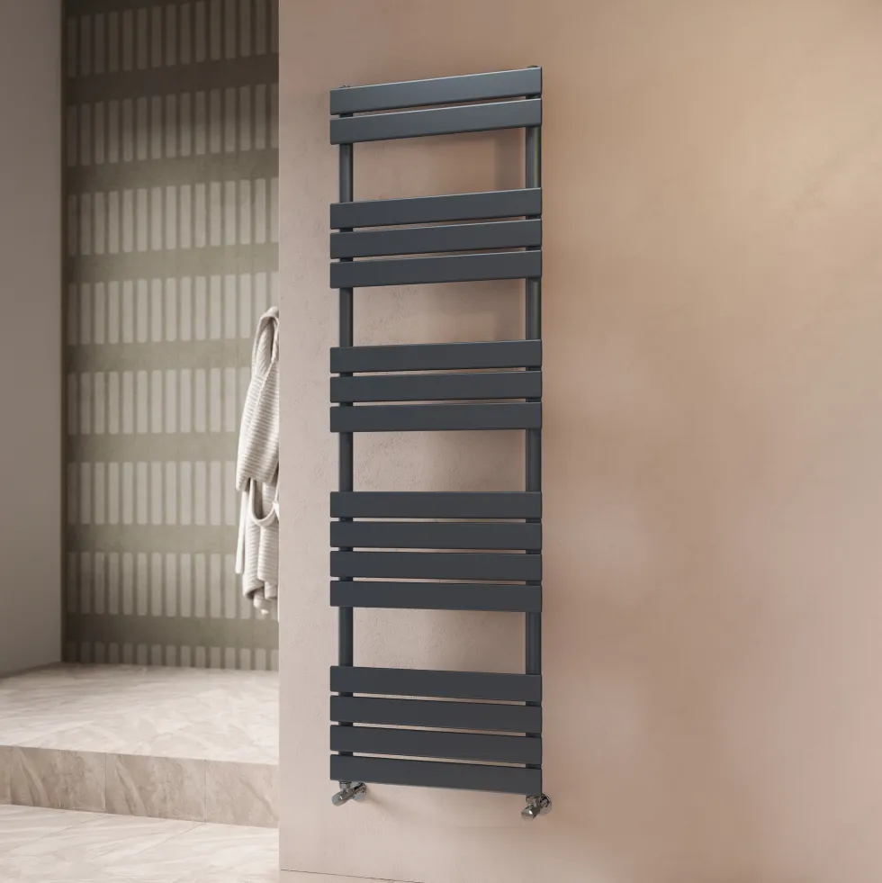 Toasty Hush Anthracite Flat Panel Heated Towel Rail