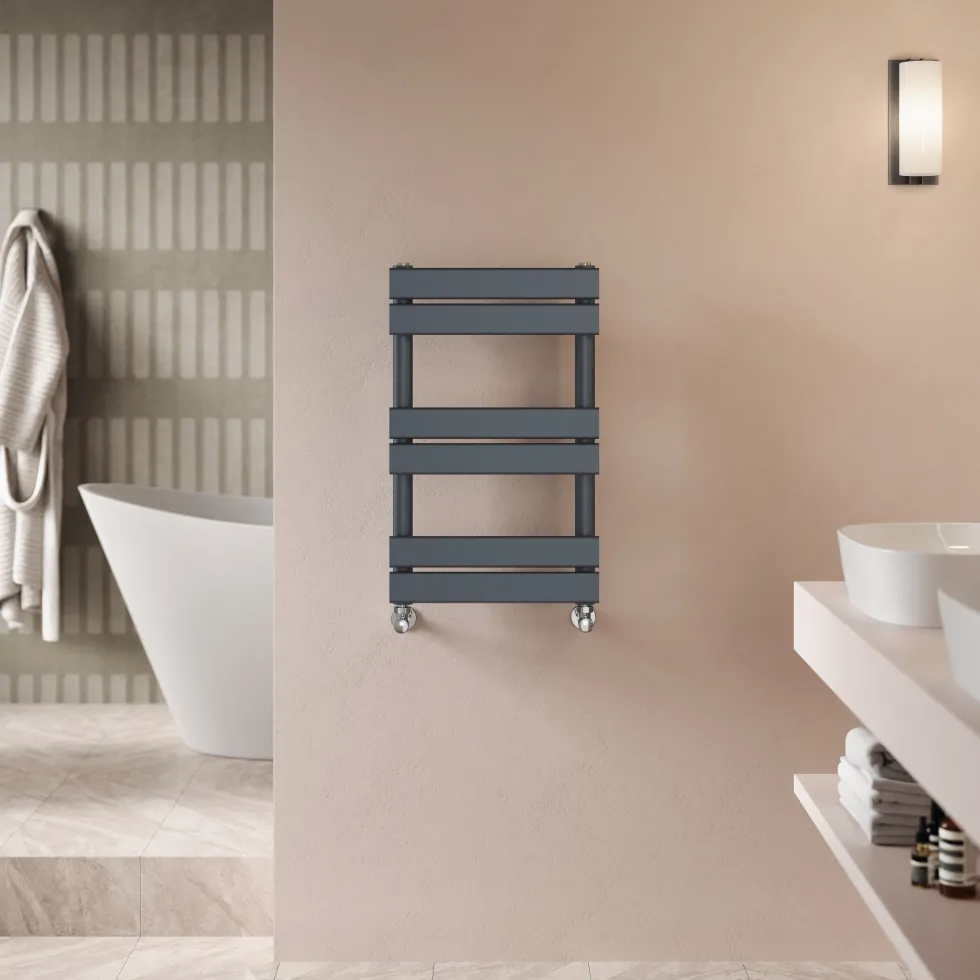 Toasty Hush Anthracite Flat Panel Heated Towel Rail