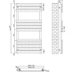 Toasty Hush Anthracite Flat Panel Heated Towel Rail