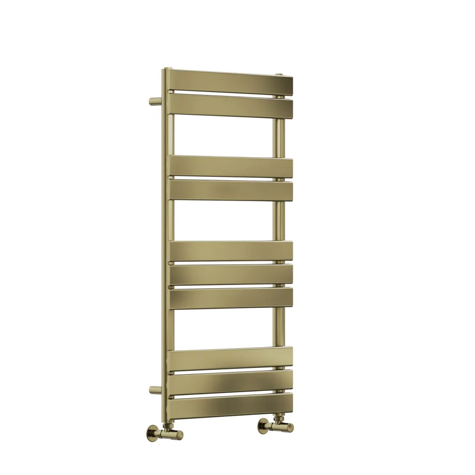 Toasty Hush Brushed Brass Flat Panel Heated Towel Rail