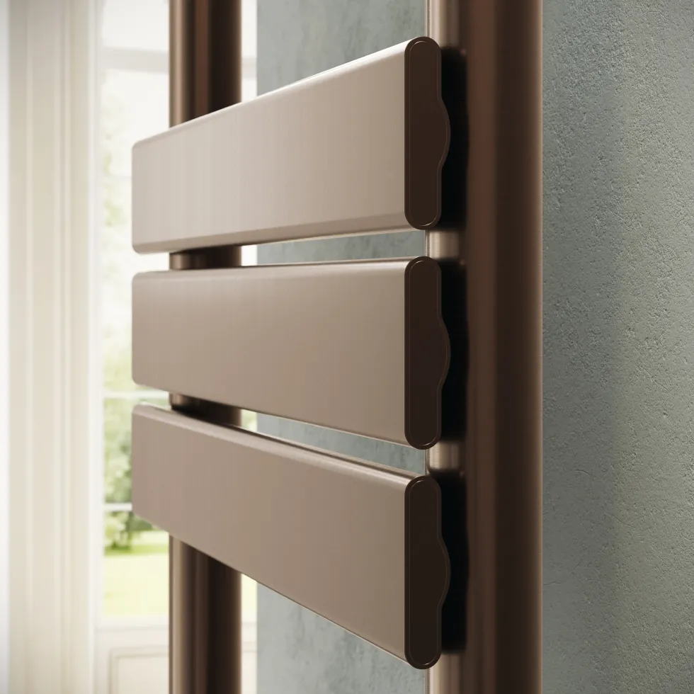 Toasty Hush Brushed Bronze Electric Flat Panel Heated Towel Rail with Heating Element