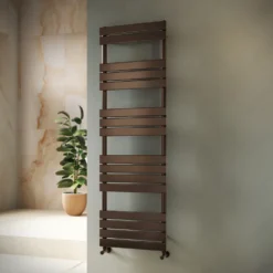 Toasty Hush Brushed Bronze Flat Panel Heated Towel Rail