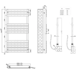 Toasty Hush Chrome Electric Flat Panel Heated Towel Rail with Heating Element
