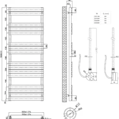 Toasty Hush Chrome Electric Flat Panel Heated Towel Rail with Heating Element