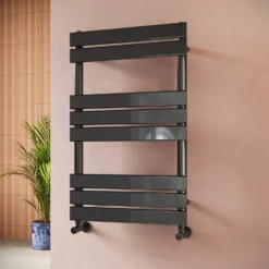Toasty Hush Gunmetal Flat Panel Heated Towel Rail