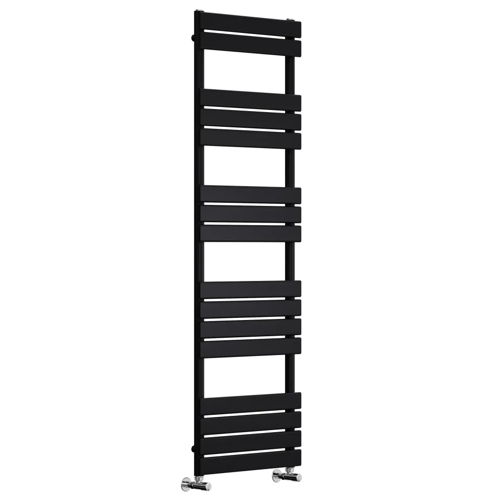 Toasty Hush Matt Black Flat Panel Heated Towel Rail
