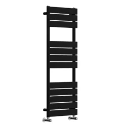 Toasty Hush Matt Black Flat Panel Heated Towel Rail
