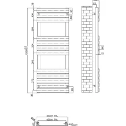 Toasty Hush Matt Black Flat Panel Heated Towel Rail