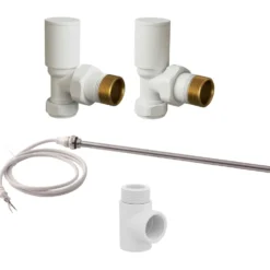 Toasty Matt White Dual Fuel Kit With Manual Element, Valves And T-Piece