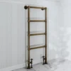 Toasty Merrin Antique Brass Floorstanding Traditional Heated Towel Rail - 1195 x 500mm