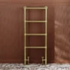 Toasty Merrin Brushed Brass Floorstanding Traditional Heated Towel Rail - 1195 x 500mm
