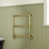 Toasty Merrin Brushed Brass Wall Hung Traditional Heated Towel Rail - 660 x 660mm