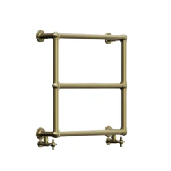 Toasty Merrin Brushed Brass Wall Hung Traditional Heated Towel Rail - 660 x 660mm