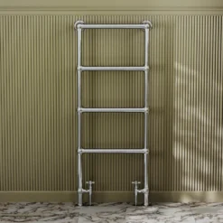 Toasty Merrin Chrome Floorstanding Traditional Heated Towel Rail