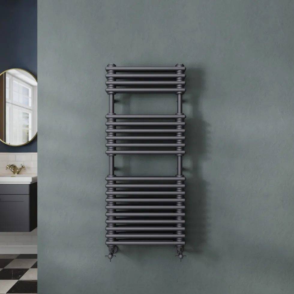 Toasty Montford Anthracite Traditional Column Heated Towel Rail