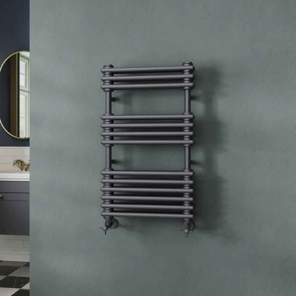Toasty Montford Anthracite Traditional Column Heated Towel Rail
