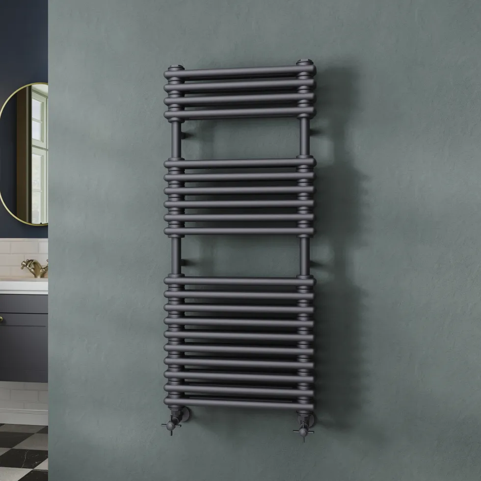 Toasty Montford Anthracite Traditional Column Heated Towel Rail