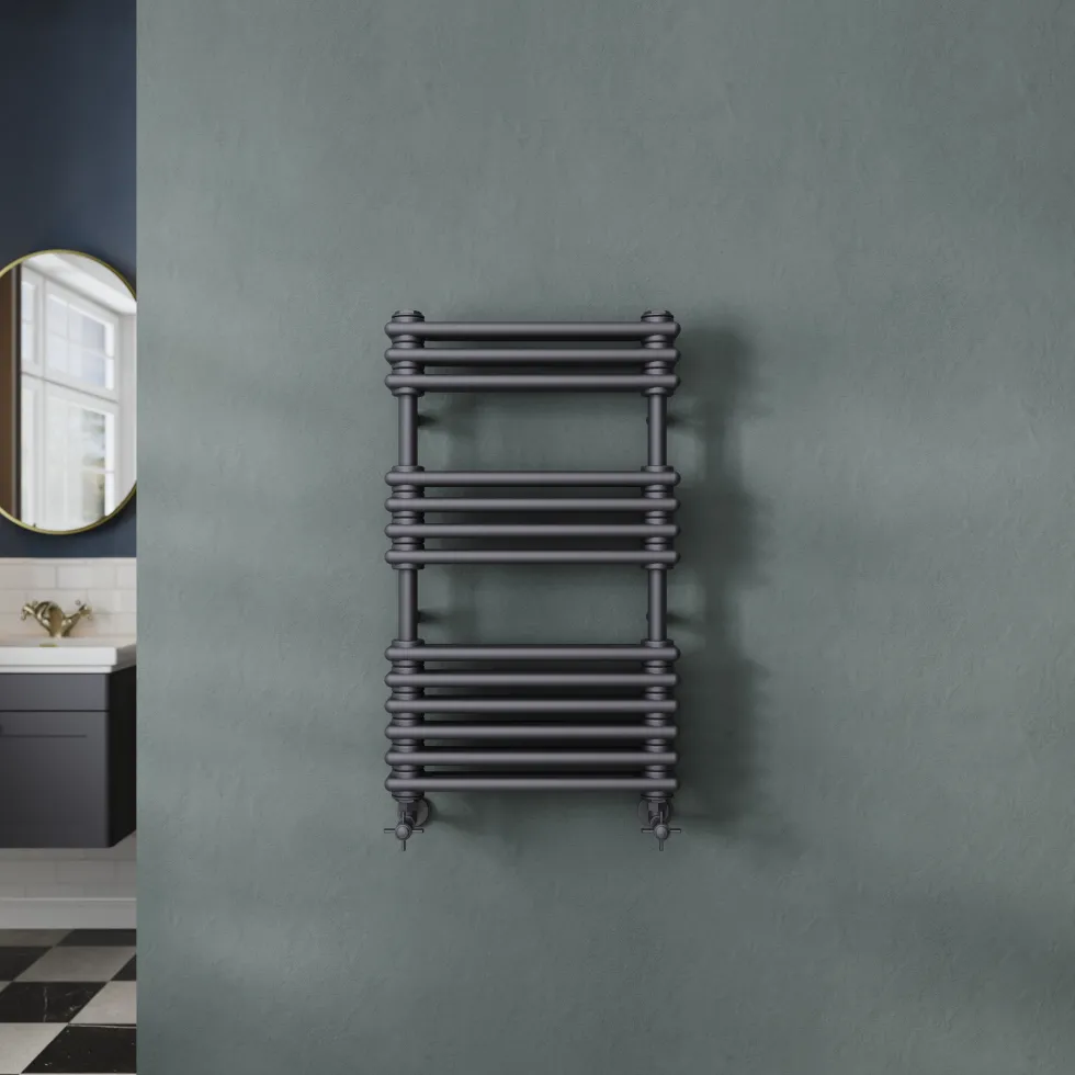 Toasty Montford Anthracite Traditional Column Heated Towel Rail