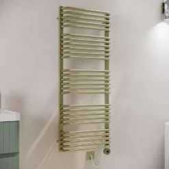 Toasty Nest Brushed Brass Electric Heated Towel Rail with Heating Element