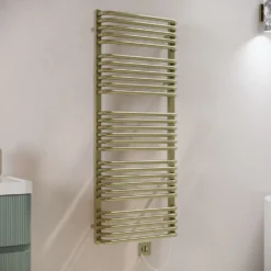 Toasty Nest Brushed Brass Electric Heated Towel Rail with Heating Element