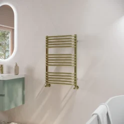 Toasty Nest Brushed Brass Heated Towel Rail