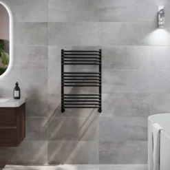 Toasty Nest Matt Black Heated Towel Rail
