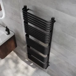 Toasty Nest Matt Black Heated Towel Rail